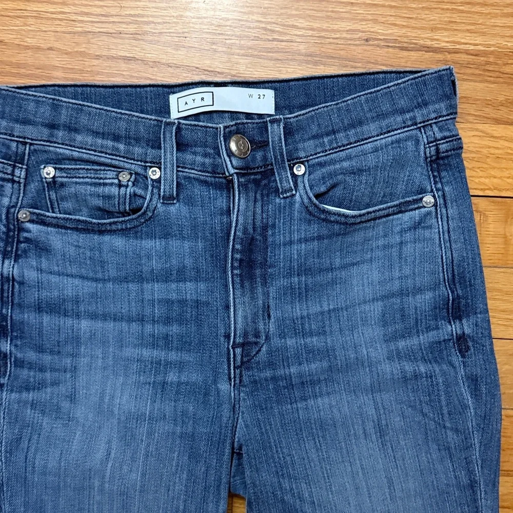 AYR Women's Straight Leg Jeans in Medium Blue - Picture 2 of 7